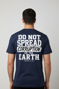 Do Not Spread Corruption – Navy Blue T-Shirt Mockup