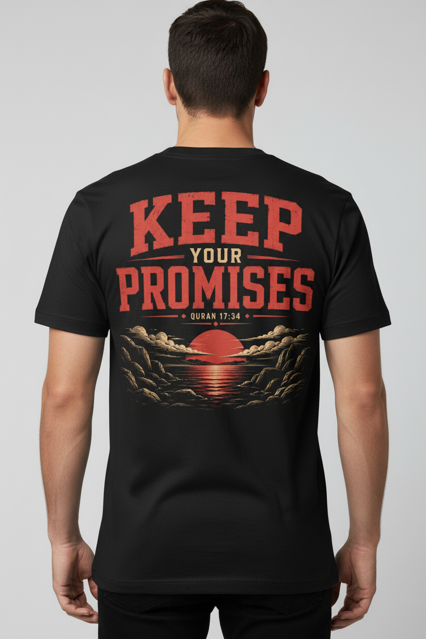 Keep Your Promises – Back Print on Black Tee