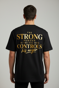 The Strong Person Controls His Anger – Black T-Shirt Mockup