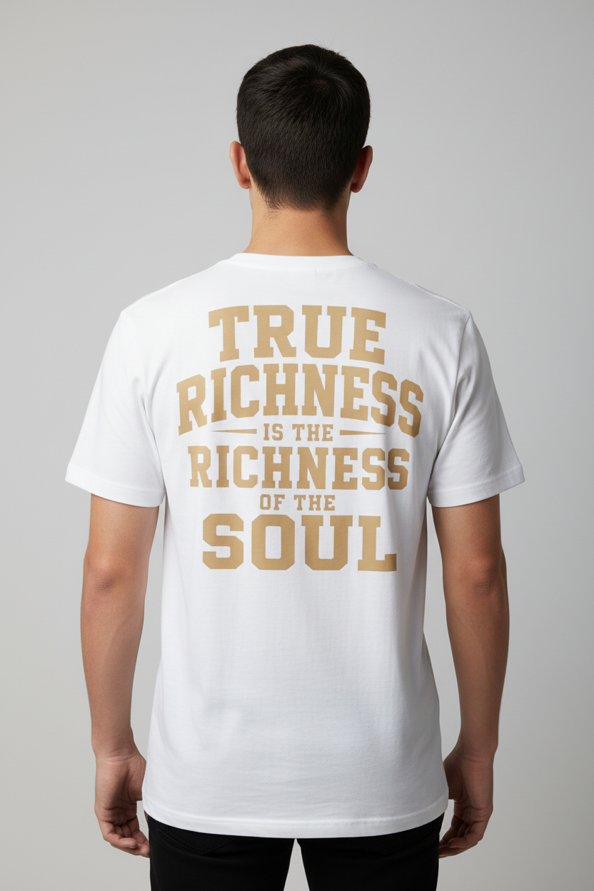 True Richness Is the Richness of the Soul – Islamic Hadith T-Shirt